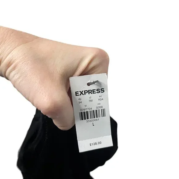 New with Tags Express Black Velvet dress - Large - Picture 11 of 11